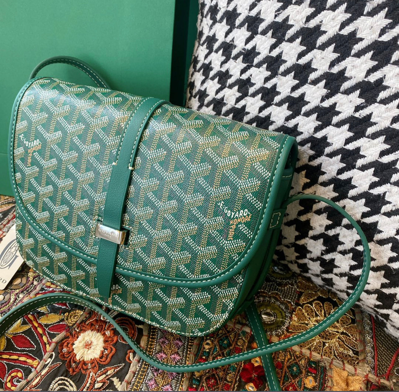 Sac Belvédère Goyard green leather facture – Ringo shopping