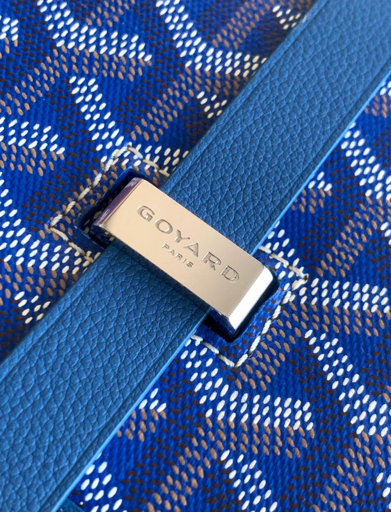 Sac Belvédère Goyard blue navy leather facture – Ringo shopping